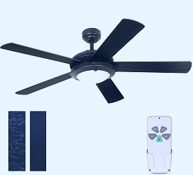 Amazon.com: 52 Inch Modern Style Indoor Ceiling Fan with Dimmable Light Kit  and Remote Control, Reversible Blades and Motor, ETL Listed 110V Ceiling  Fans for Living Room, Bedroom, Basement, Kitchen, Matte Black